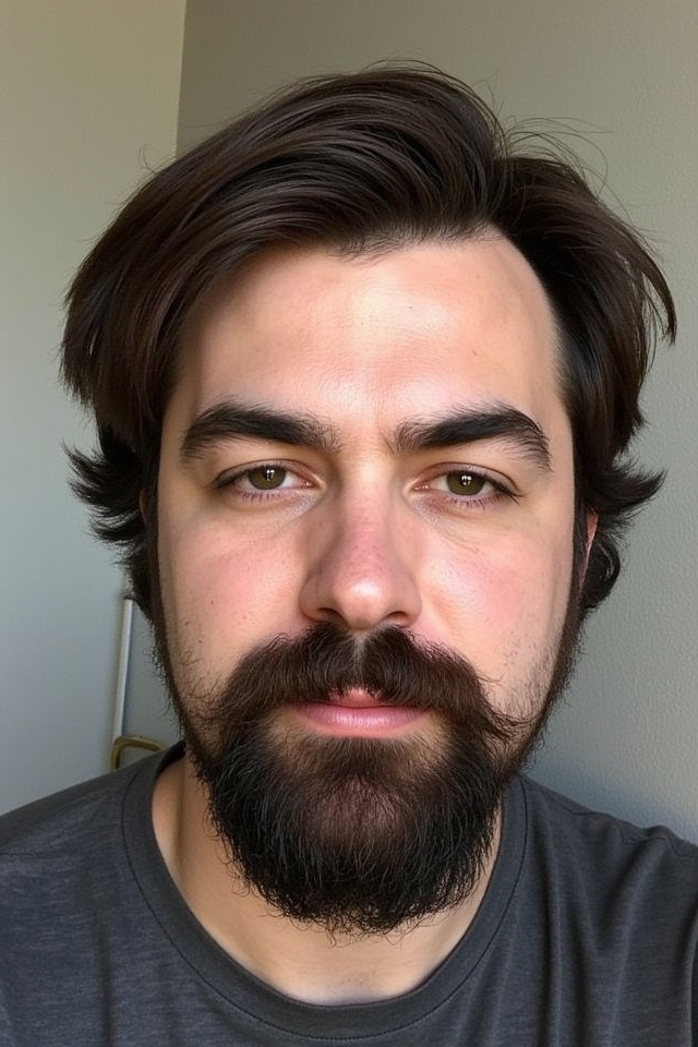 thick sideburns patchy chin