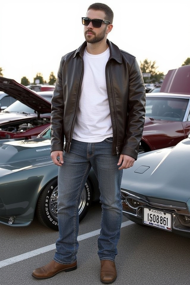 timeless biker style outfit
