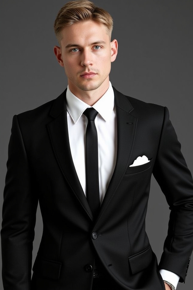 timeless black suit elegance