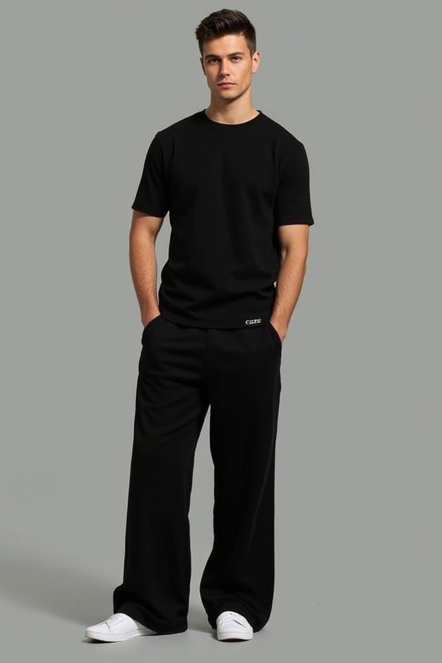 timeless black tee joggers