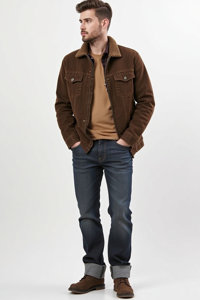 timeless casual brown denim