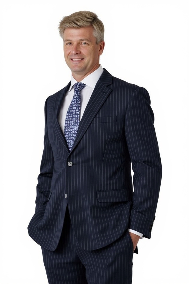 timeless corporate pinstripe suit