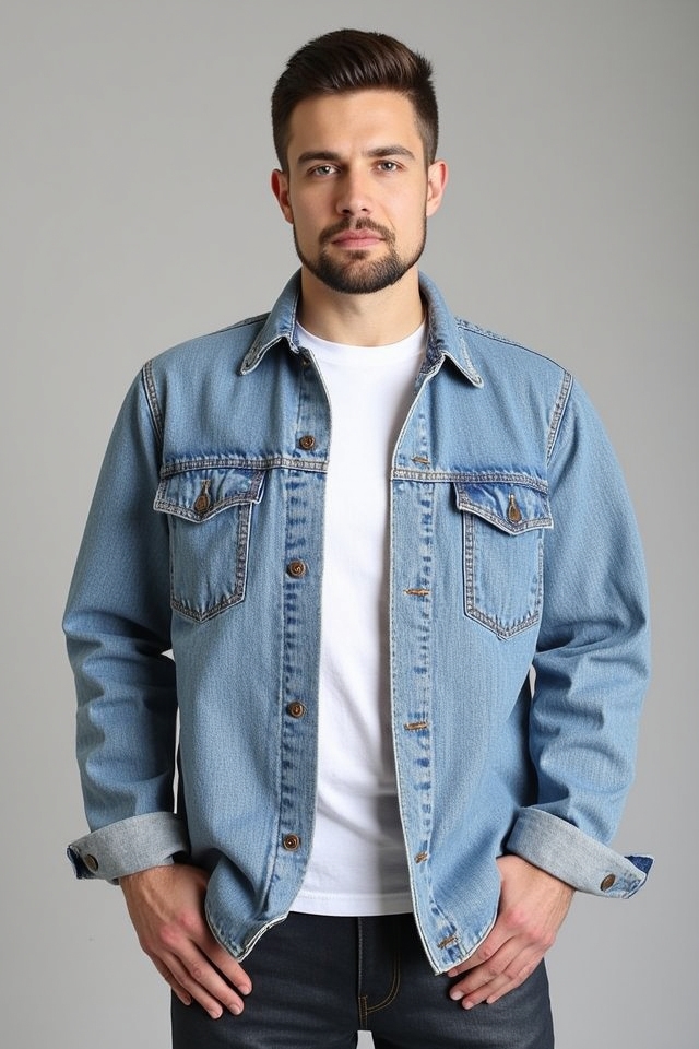 timeless denim with red shoes