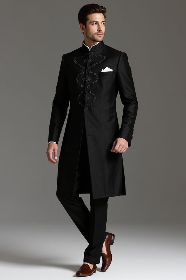 timeless elegant black bandhgala