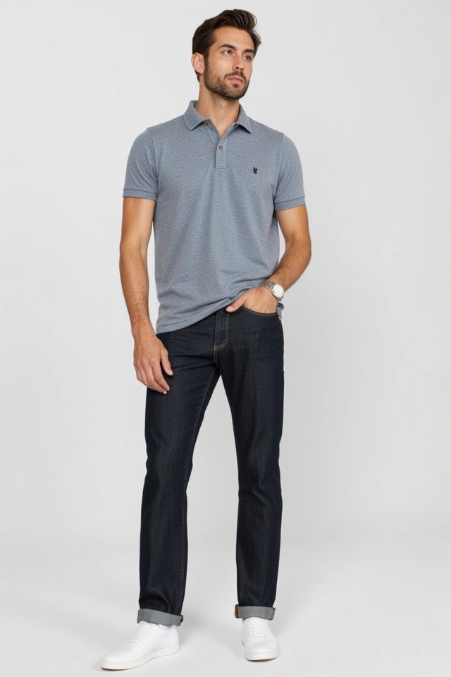timeless polo denim outfit
