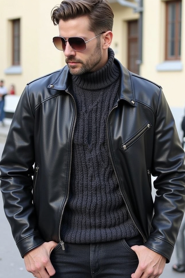 timeless rugged knit leather
