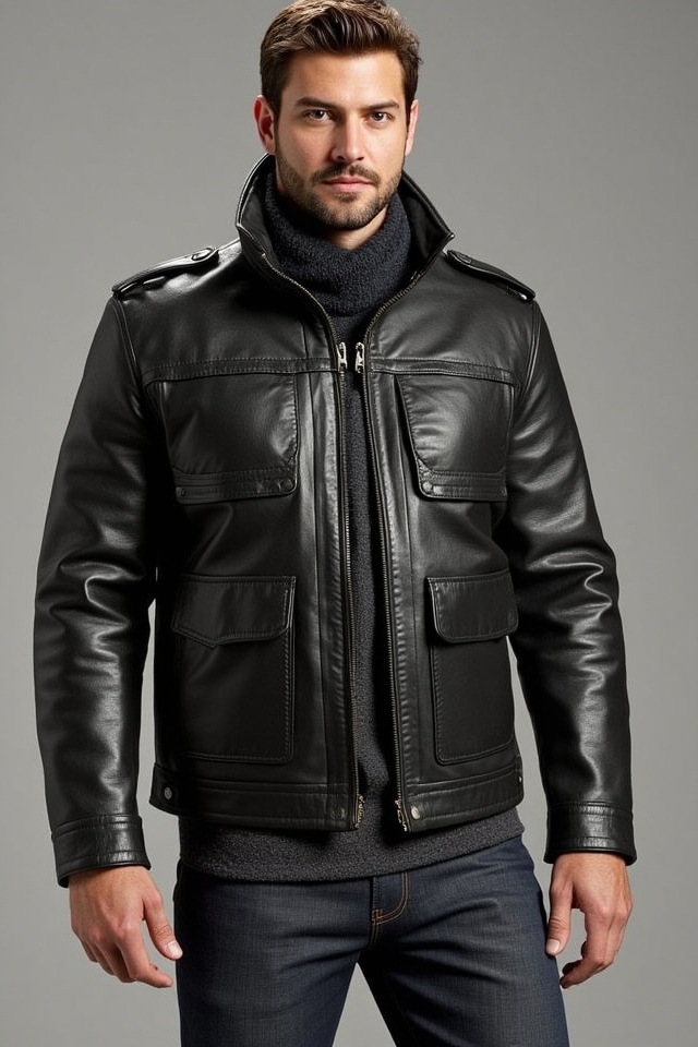 timeless rugged leather ensemble