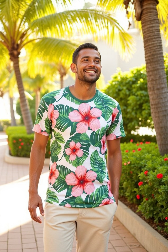 tropical tee and joggers