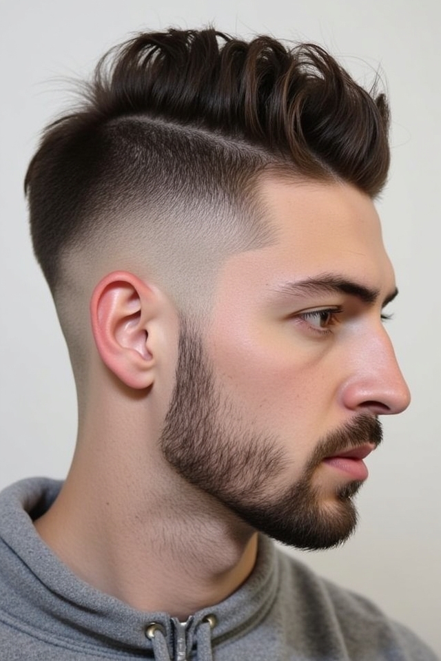 undercut with pushed back waves
