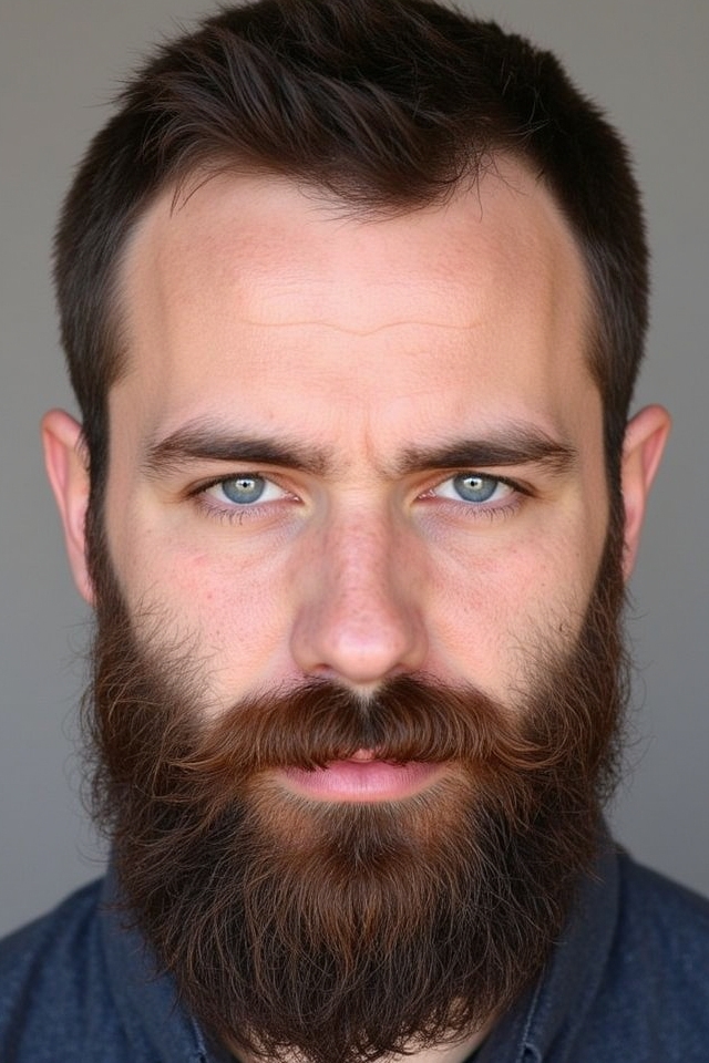 uneven natural beard style