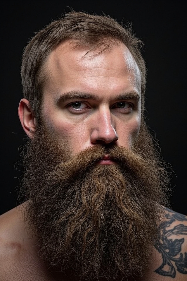 untamed fierce rugged beard