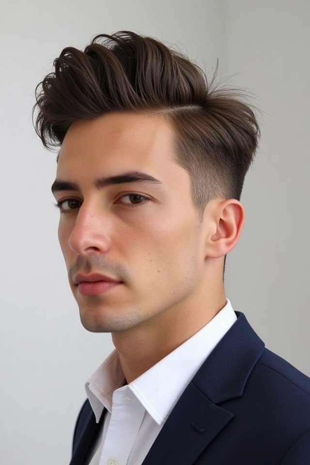 upward styled short quiff