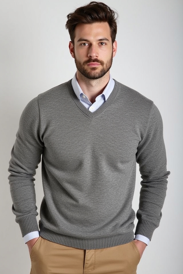 v neck sweater with chinos