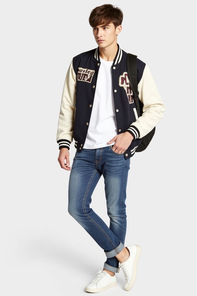 varsity jacket campus style