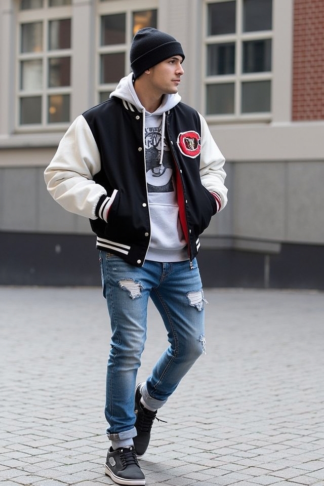 varsity jacket urban layers