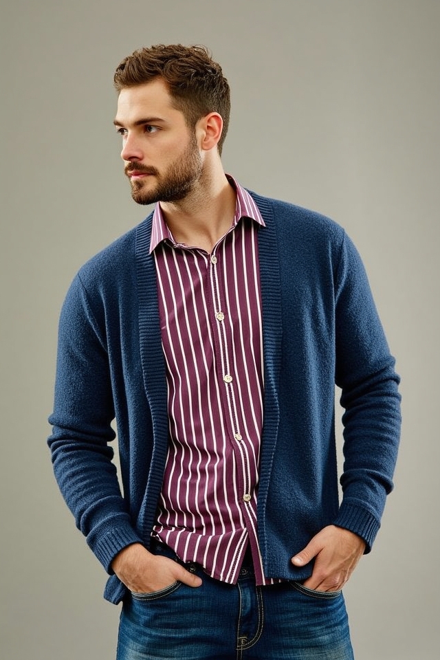 versatile layered knit cardigan
