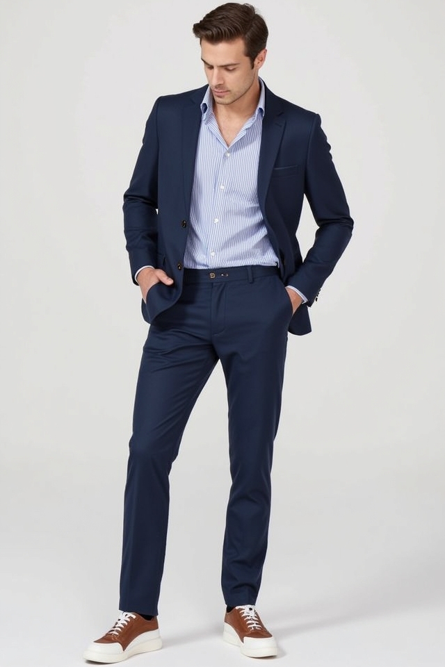 versatile stylish navy chinos