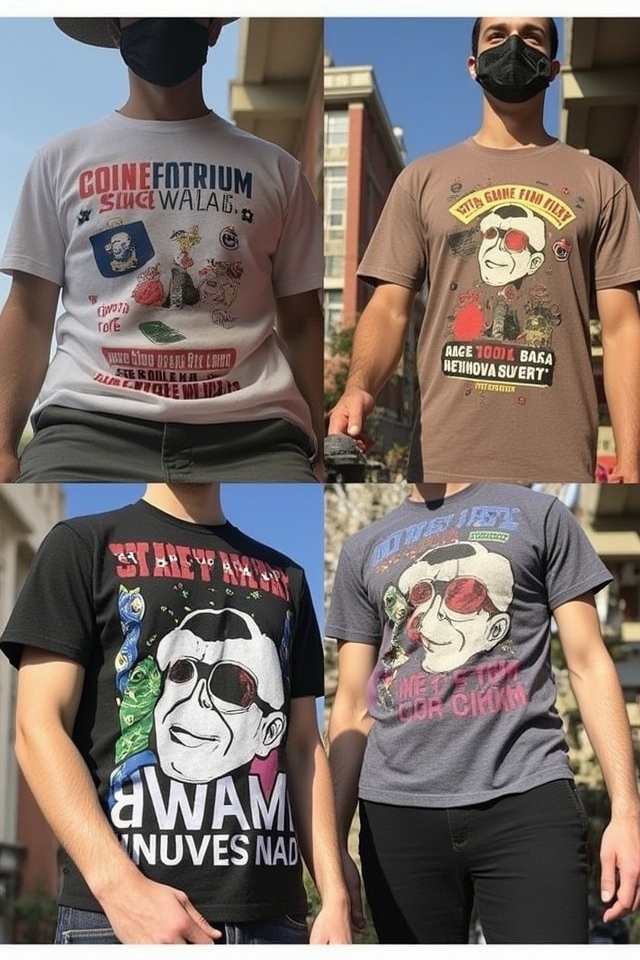 vibrant retro graphic tees