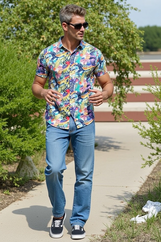 vibrant summer bbq outfit