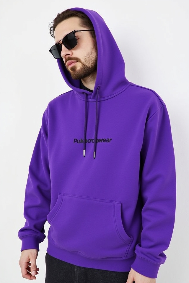 vibrant violet streetwear hoodie