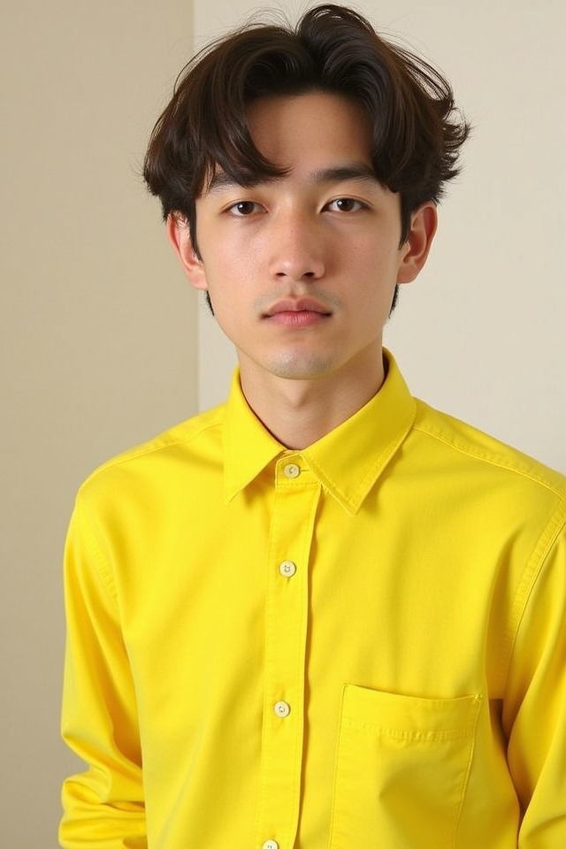 vibrant yellow casual button down