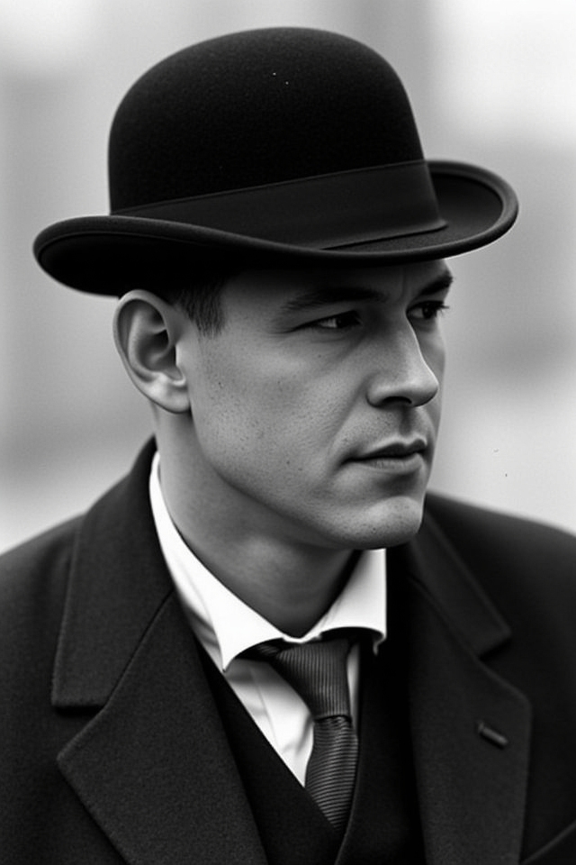 victorian bowler hat icon