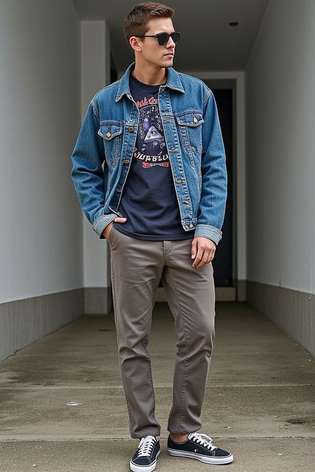 vintage tee and denim