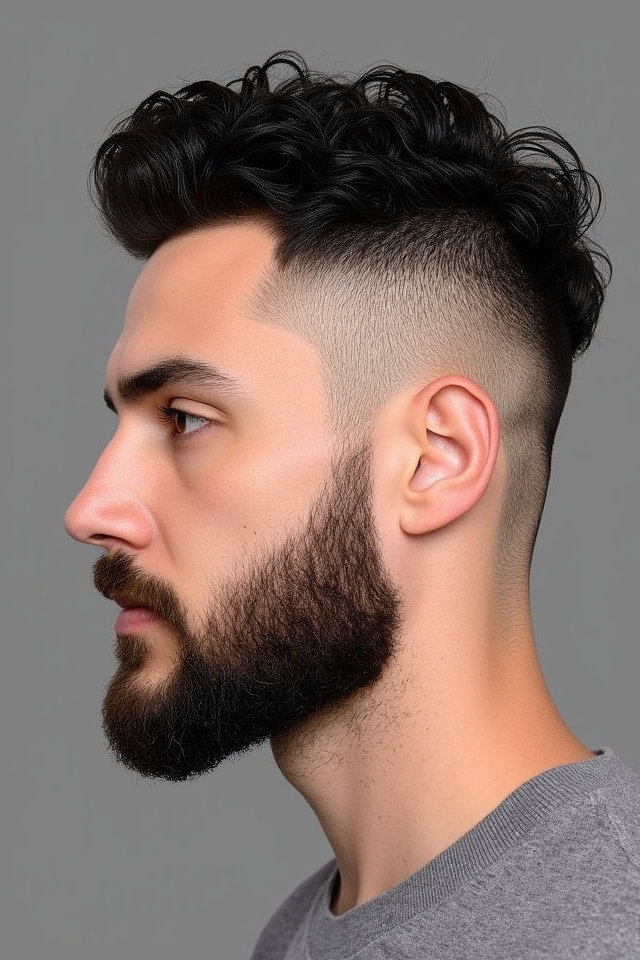 voluminous curly top taper