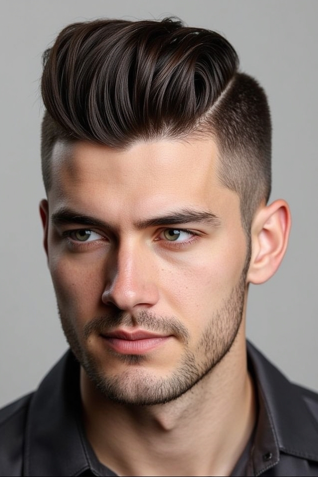 voluminous swept back pompadour