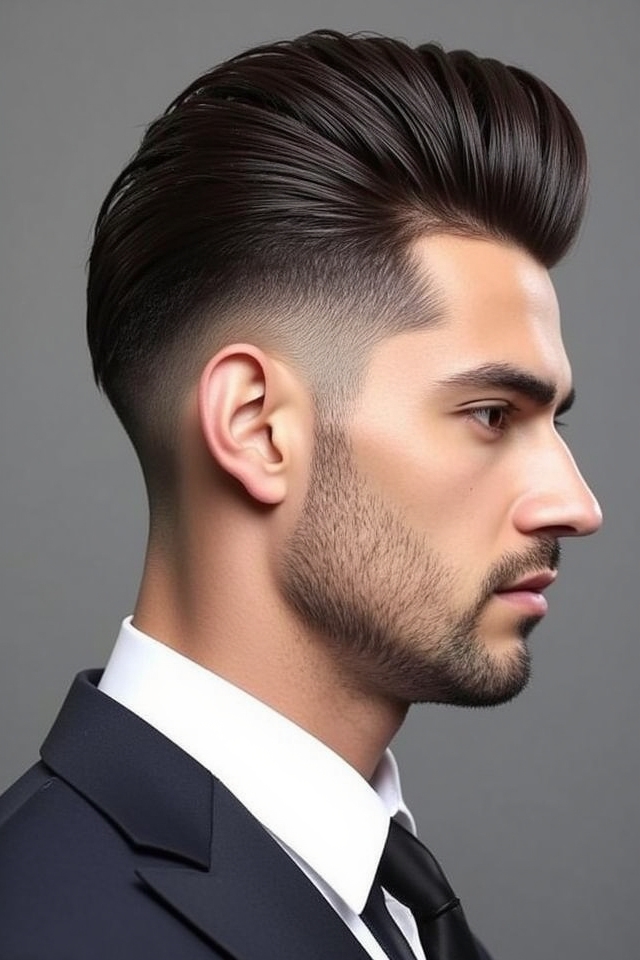 voluminous top slicked sides