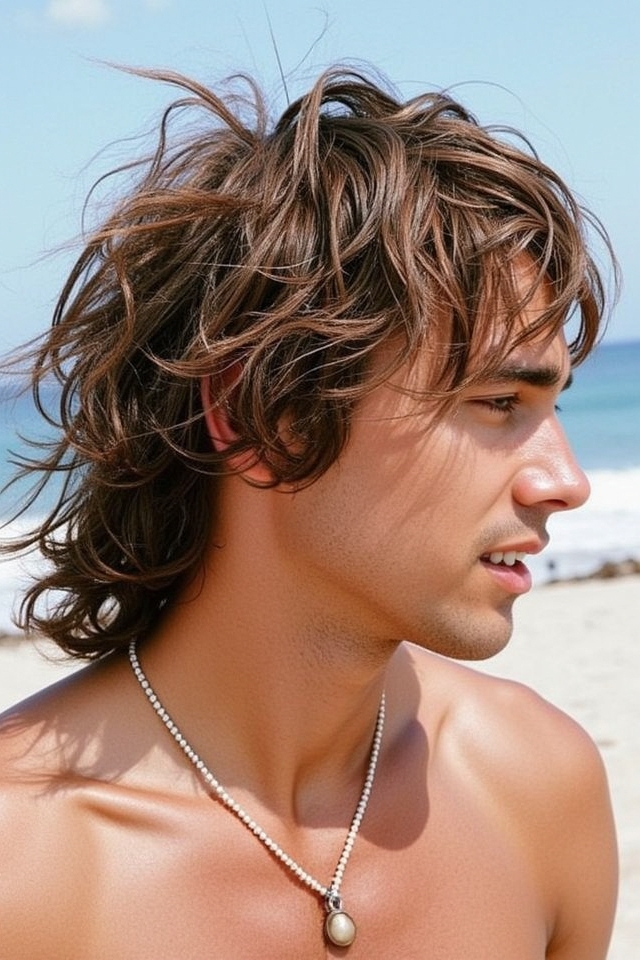 wavy mullet beachy charm