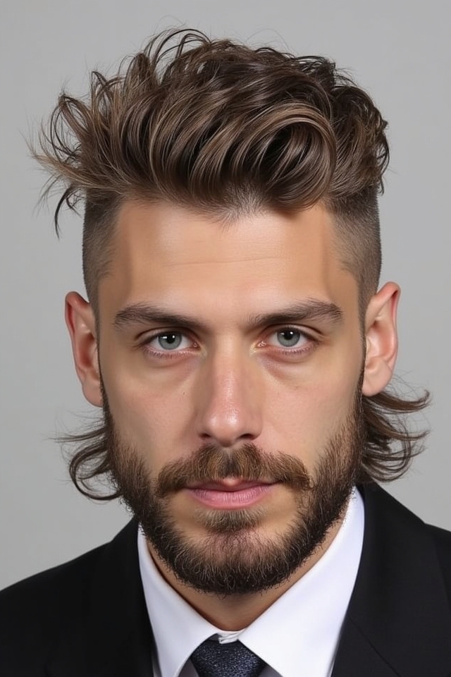 wavy mullet extended back