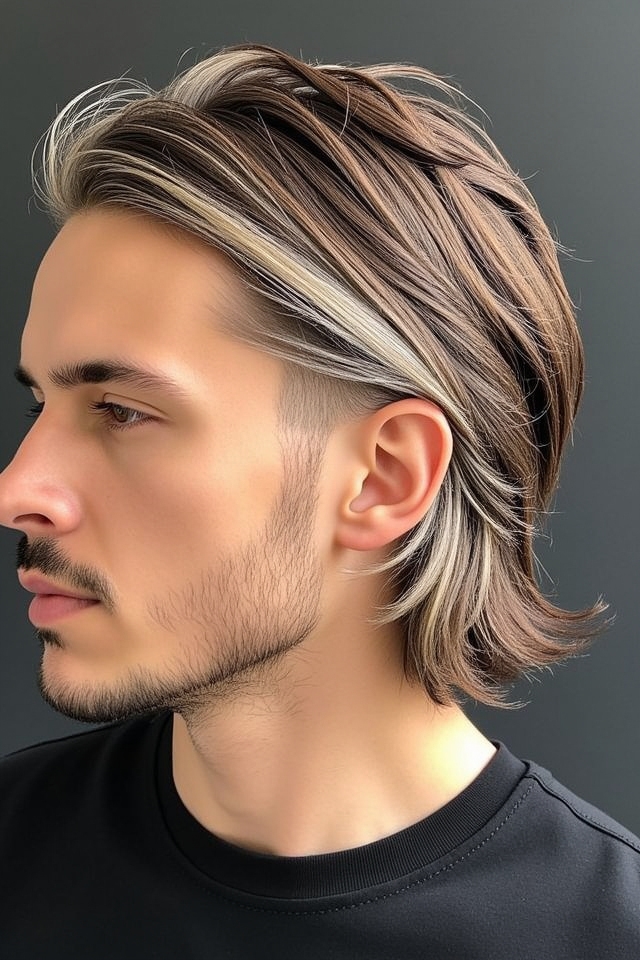wavy mullet with highlights