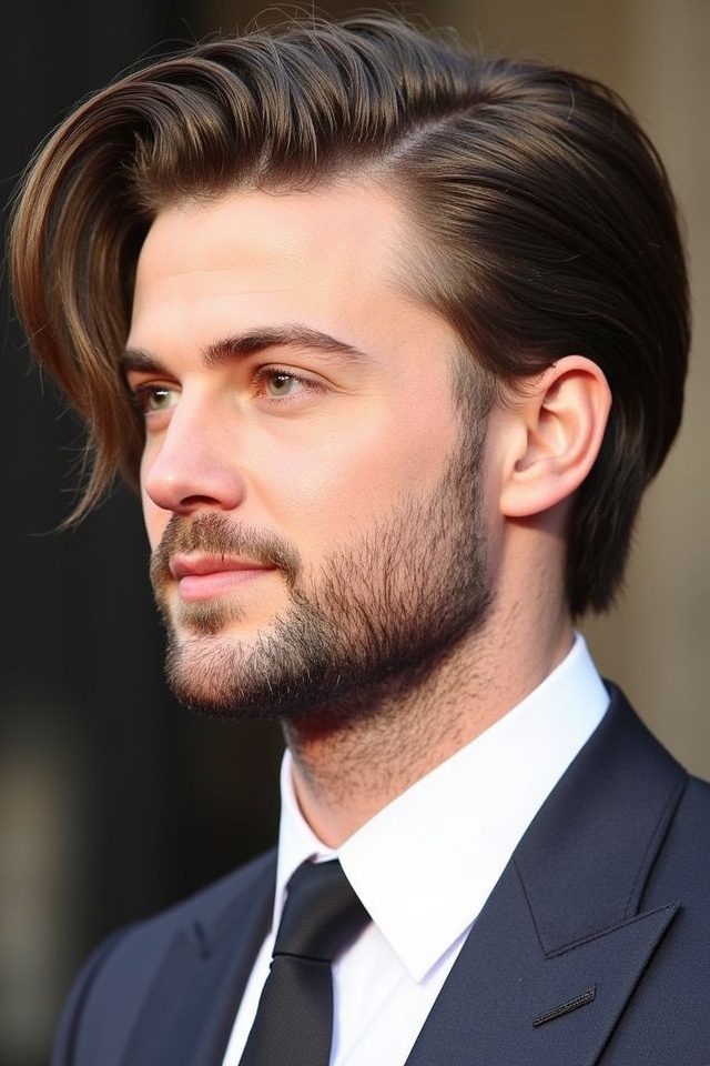 wavy side swept timberlake style