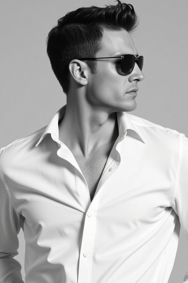 white shirt monochrome elegance