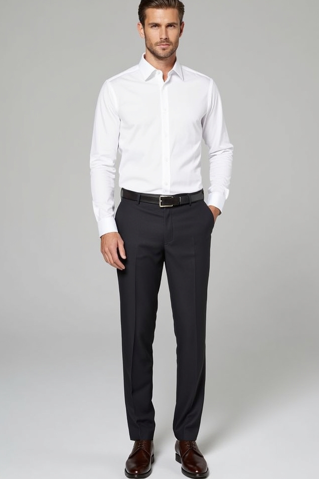 white shirt tailored trousers