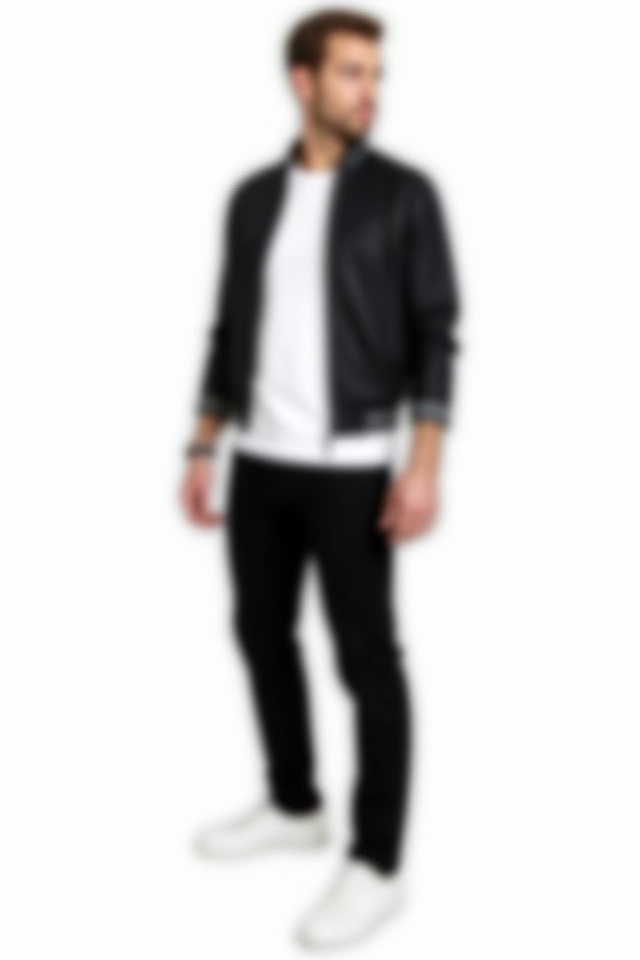 white sneakers monochrome layers