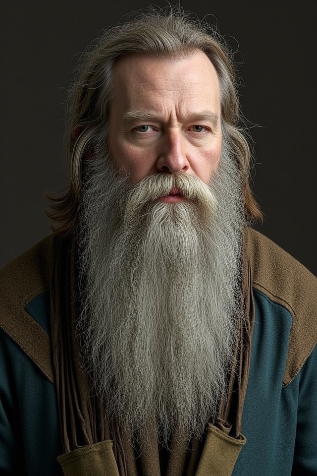 wise flowing mystical beard