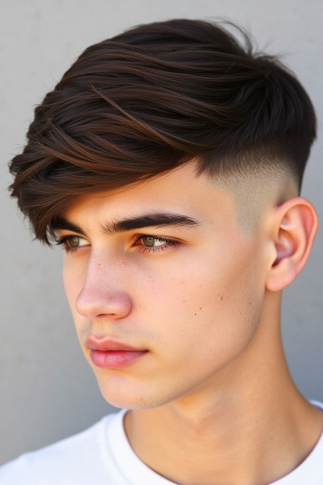 youthful side swept fringe