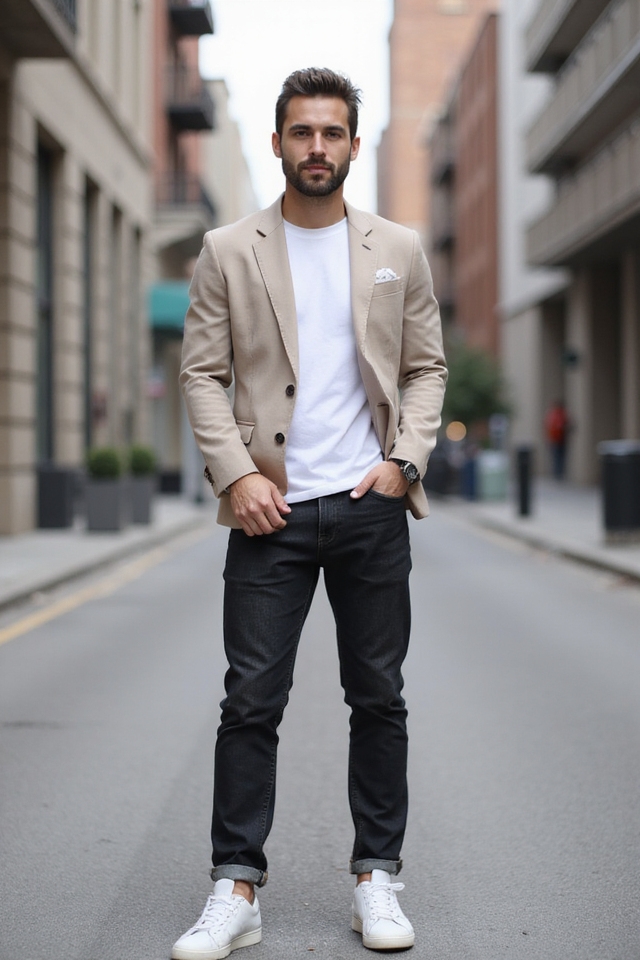 casual blazer and t shirt