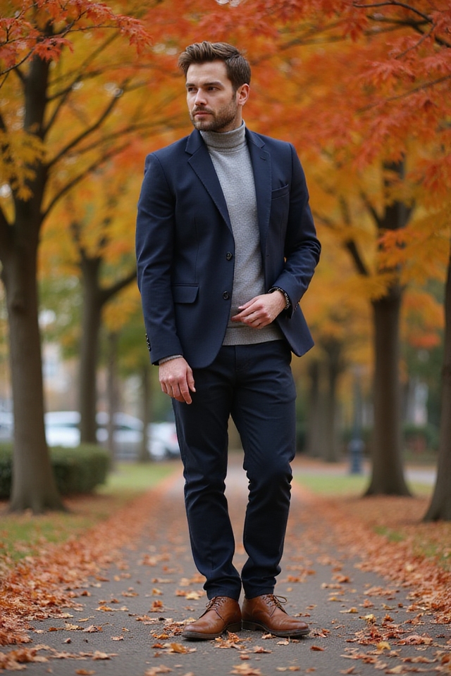 classic blazer and turtleneck