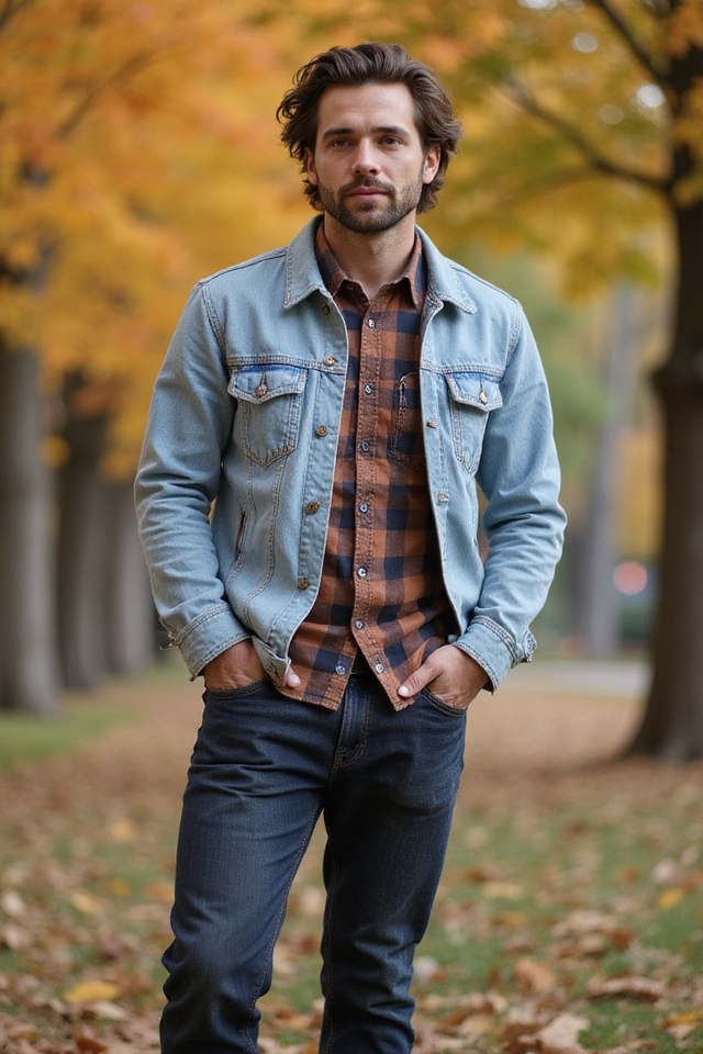 classic denim and flannel