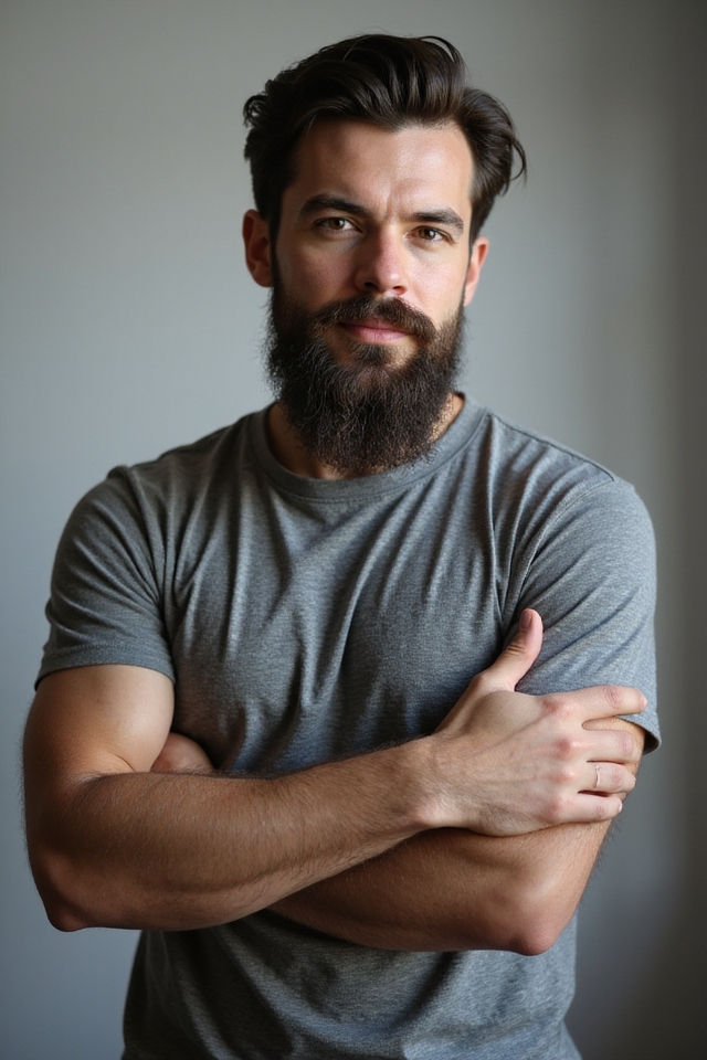 distinctive thick sideburns style