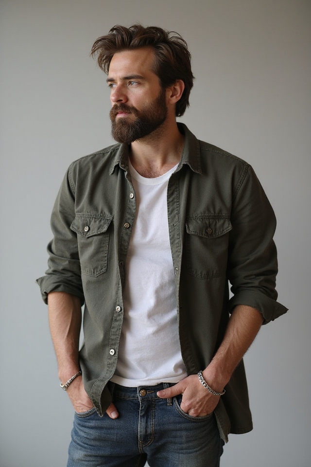 effortless rugged masculine charm