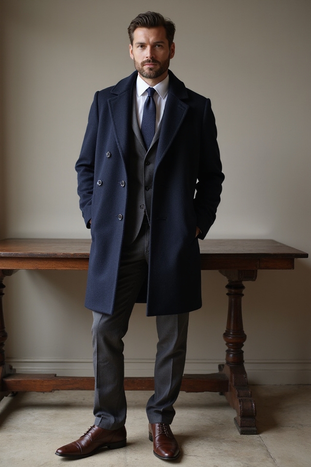 elegant tailored wool overcoat