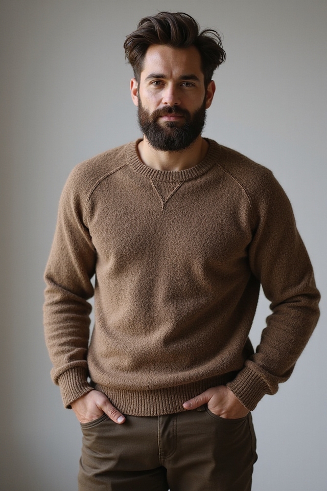 full beard stylish haircut