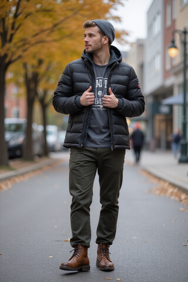 layered fall casual style