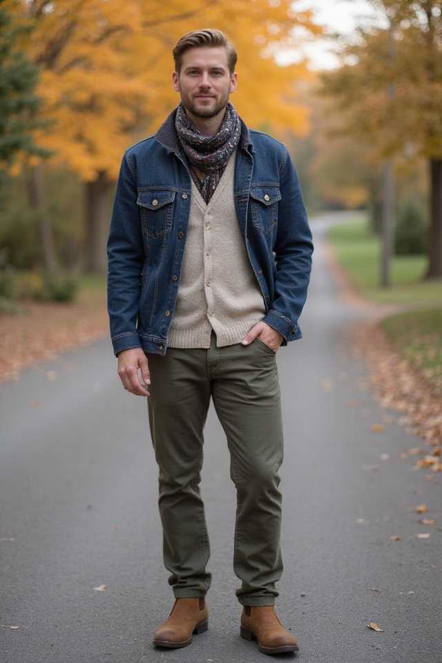 layered fall outdoor attire