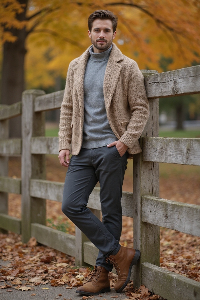 layered knitwear for fall