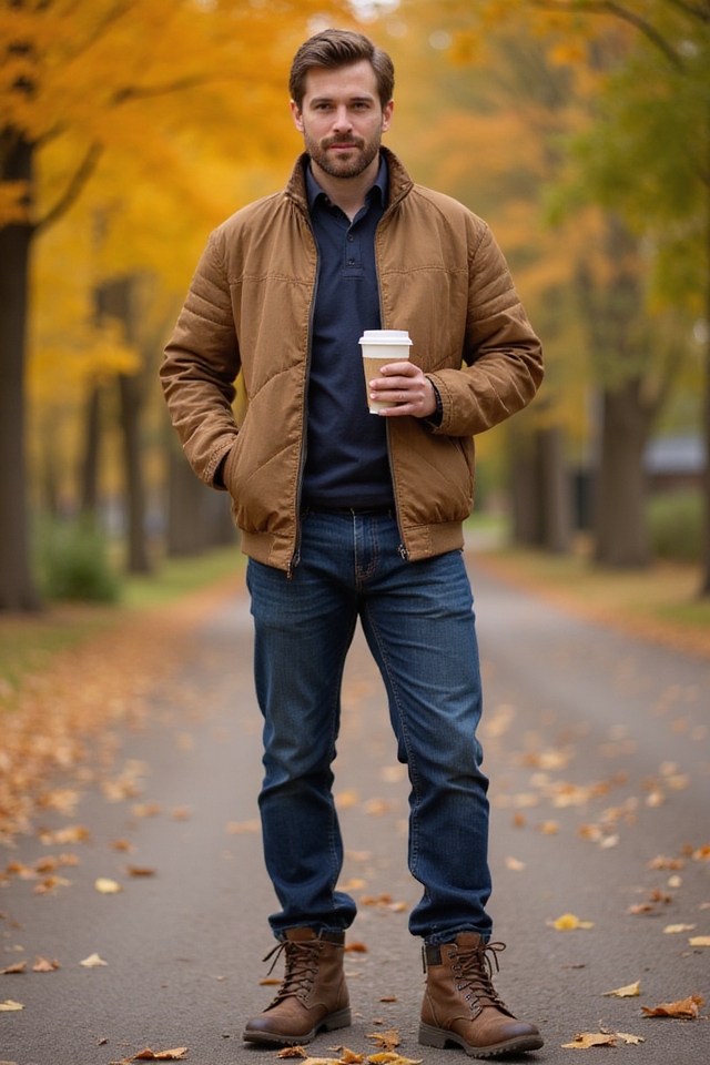 quilted jacket and boots